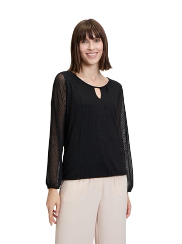 BETTY & CO Blusenshirt mit Raffung in Schwarz/Schwarz