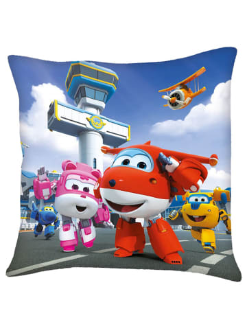 Super Wings Flughafen | Kinder Deko-Kissen 40 x 40 cm | Super Wings | Wende-Motiv
