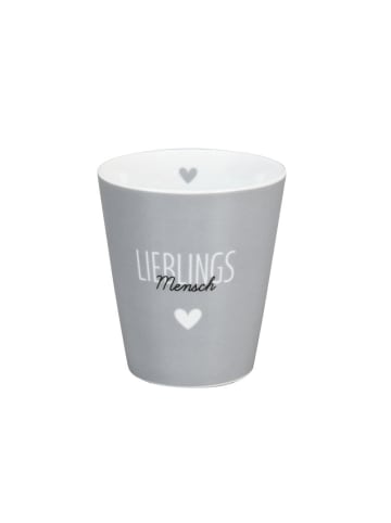 Krasilnikoff Happy Mug Lieblings Mensch aus grau in grau