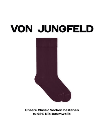 von Jungfeld Classic Socken Signature Innenbund in Bordeaux