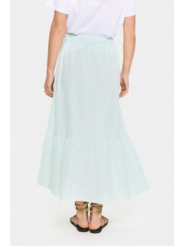 SAINT TROPEZ Rock ElmikoSZ Gerade Passform in Pistachio Green White Stripe