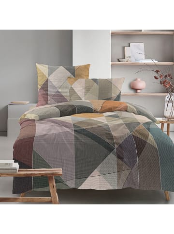 Irisette Mako-Satin Bettwäsche in aubergine-grau-natur