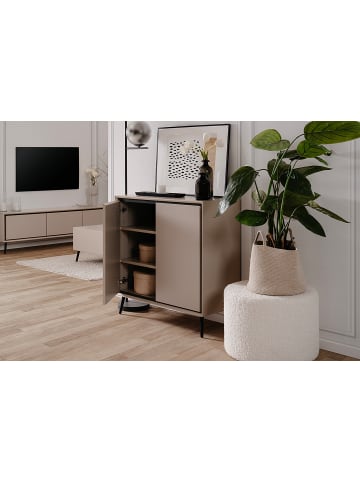 home24 Kommode Adaro in Beige / Schwarz