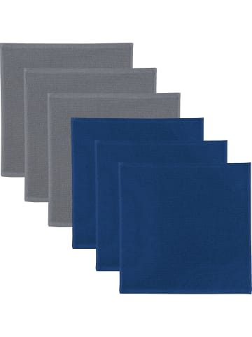 Erwin Müller Baumwolle Spültuch 2-farbig 6er-Pack in grau/marine