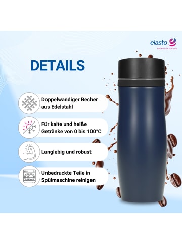 elasto Thermobecher "Milano" in blau - 350 ml