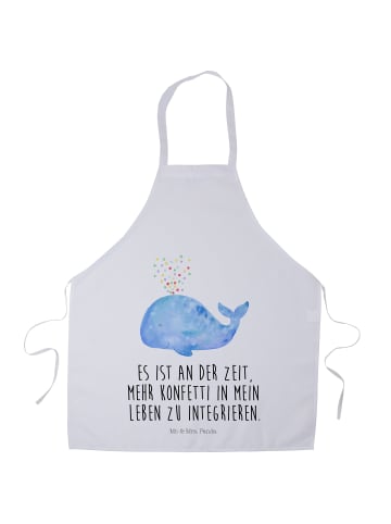 Mr. & Mrs. Panda Kochschürze Wal Konfetti mit Spruch in Weiß