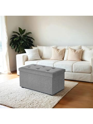 SONGMICS Sitzbank Minota in Grau - (B)38 x (H)38 x (T)76 cm