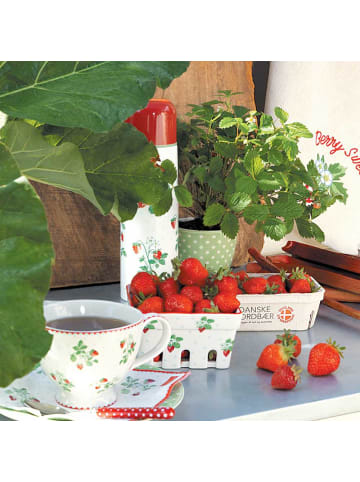 Greengate Teetasse BERRY Weiß mit Erdbeeren