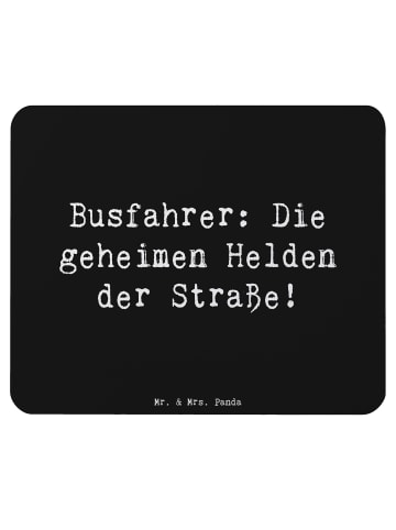 Mr. & Mrs. Panda Mousepad Spruch Busfahrer Helden mit Spruch in Schwarz
