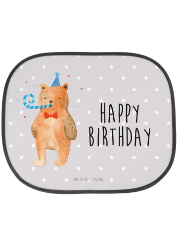 Mr. & Mrs. Panda Sonnenblende Auto Bär Geburtstag mit Spruch in Grau Pastell