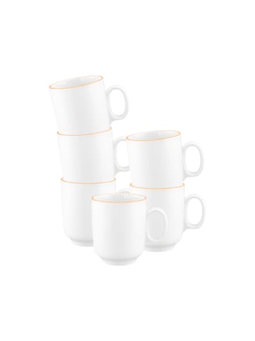 Seltmann Weiden 6er Set Becher mit Henkel Sento Home Pure Lines in 400 ml in Mango Orange