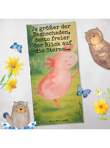 Mr. & Mrs. Panda Sporthandtuch Axolotl Tanzen Design mit Spruch in Weiß