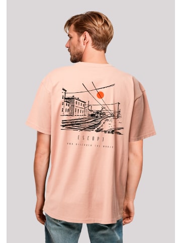 F4NT4STIC Heavy Oversize T-Shirt Oversize Escape Discover the World Town in amber