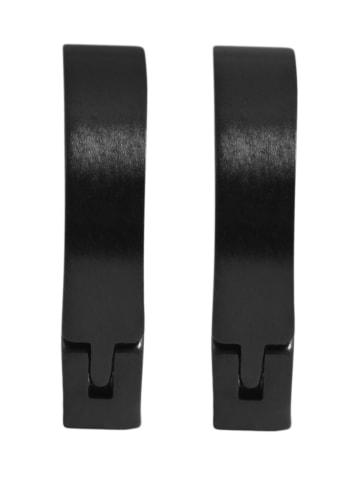 Adeliás Unisex Ohrringe – Klappcreole aus Edelstahl in schwarz