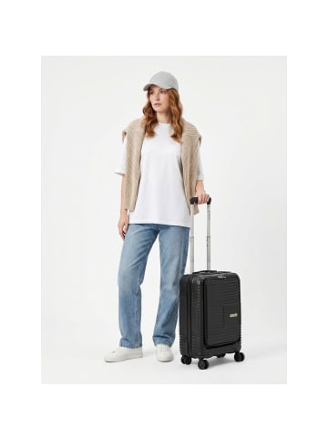 Redolz Essentials 17 2.0 4 Rollen Kabinentrolley 55 cm Laptopfach mit Dehnfalte black