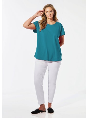 GOLDNER Shirt mit Rundhalsausschnitt in türkis