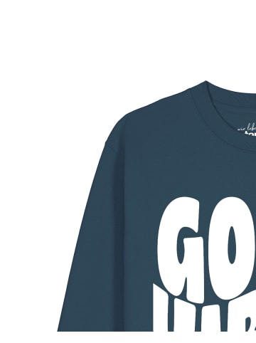 wat? Apparel Sweatshirt Good vibes only in Petrol