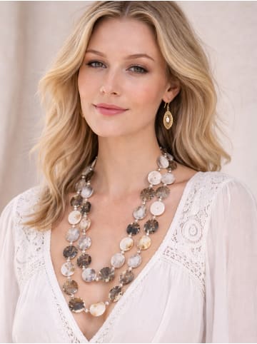 collezione alessandro Lange Kette " Nizza " in beige