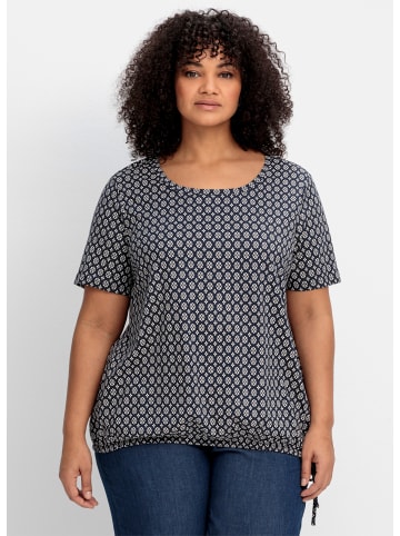 sheego T-Shirt in nachtblau-gemustert