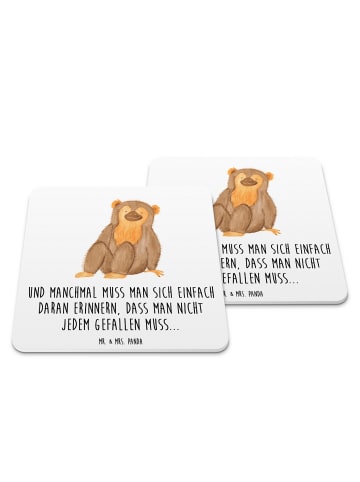 Mr. & Mrs. Panda Untersetzer Affe mit Spruch in Weiß