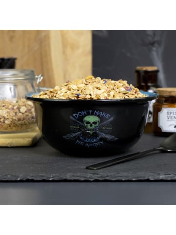 Geda Labels Müslischale Skull Witchcraft Emaille-Optik 600ml in Schwarz - 600 ml