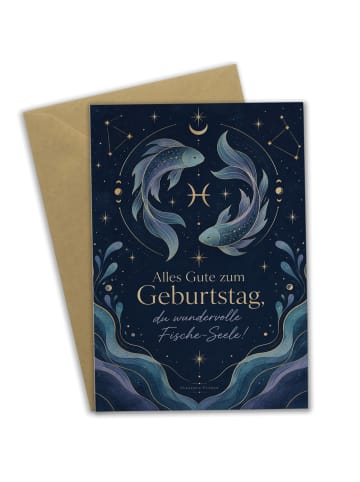 Geburtstagskarte Fisch minimalistisch Design mi... in Weiß
