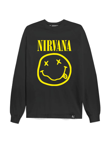 Recovered Sweatshirt Nirvana Yellow Logo Relaxed in Schwarz