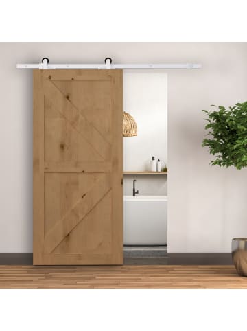 HOMCOM Schiebetür-Beschlagsatz-183L x 4B x 0,6H cm-Weiß