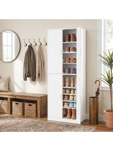 VASAGLE Schuhschrank Custos in Weiß - (B)60 x (H)175 x (T)37 cm