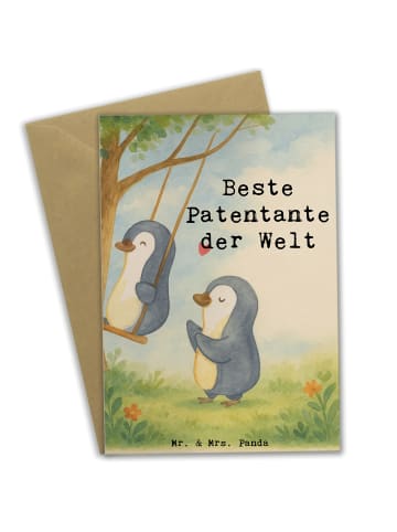 Mr. & Mrs. Panda Klappkarte Pinguin Beste Erfindungante der Welt De... in Weiß