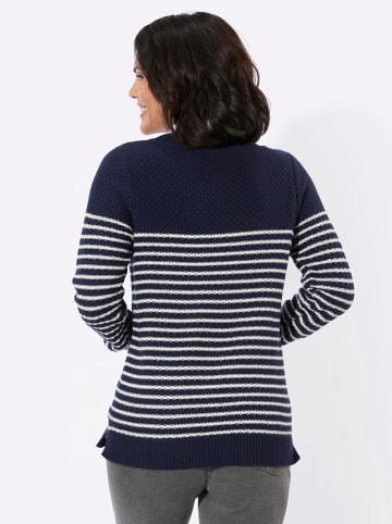 WITT WEIDEN 2-in-1-Pullover in marine-ecru-gemustert