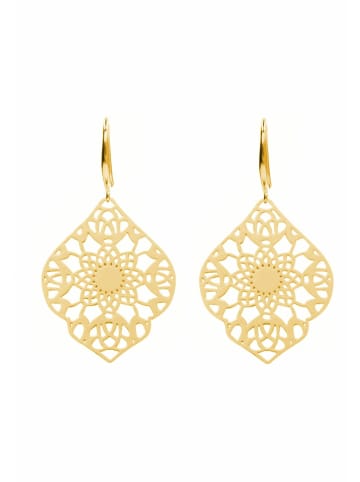 Gemshine Ohrringe Mandala Bohemian Tropfen in gold coloured