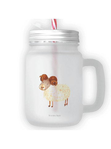 Mr. & Mrs. Panda Trinkglas Mason Jar Sternzeichen Widder ohne Sp... in Transparent
