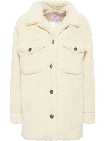 myMo Damen Faux Shearling Mantel in Wollweiss