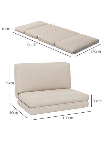 HOMCOM Bodensofa in Beige 275L x 120B x 10H cm