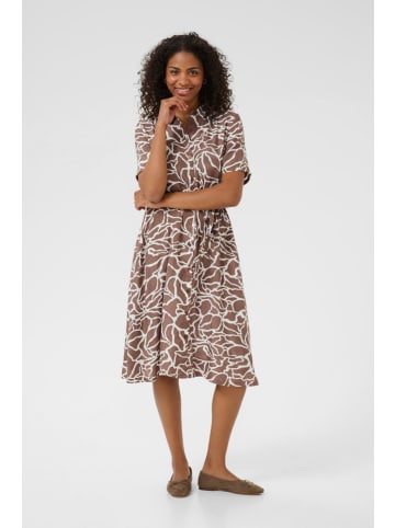 Kaffe Kleid KAemine Regular fit in Deep Taupe W. Chalk Print