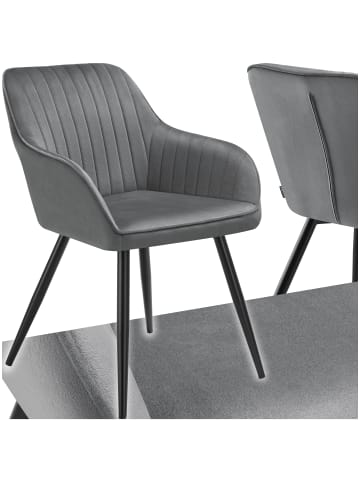 tectake Polstersessel gepolstert, in Samtoptik, gesteppt, 58 x 62 x 82 cm