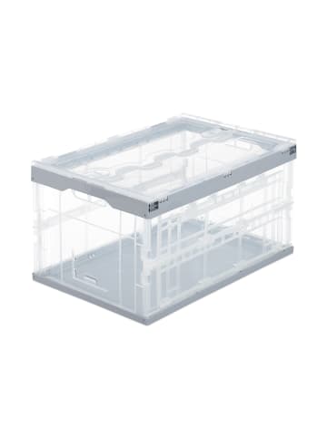 relaxdays 8x Klappbox in Grau - (B)59,5 x (H)31,5 x (T)39,5 cm