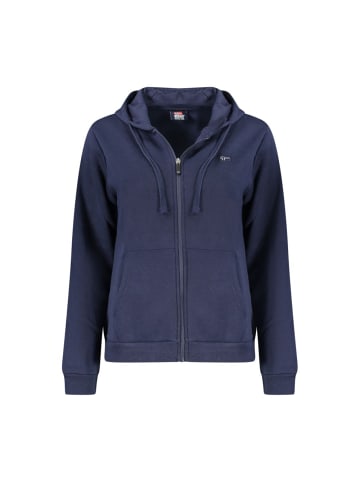 NORWAY 1963 Blaues Baumwoll-Kapuzen-Sweatshirt mit Reißverschluss