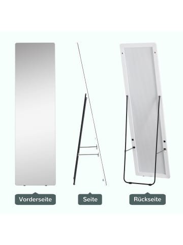 HOMCOM Schminkspiegel-45L x 37B x 158,5H cm-Silber