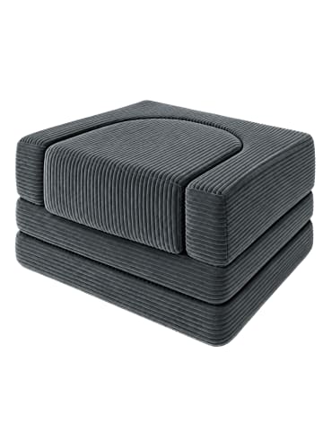 relaxdays 4tlg. Kindersessel Set "Cord" in Dunklegrau - (B)65 x (H)40 x (T)65 cm