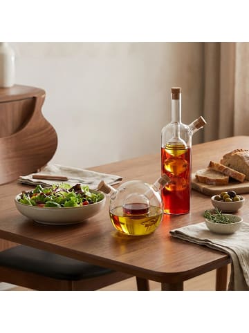 relaxdays 2-tlg. Essig-Öl-Flaschen-Set in Transparent