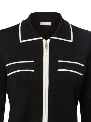Liu Jo Strickjacke mit Seidenanteil Maglia zippata in schwarz weiß - 0001