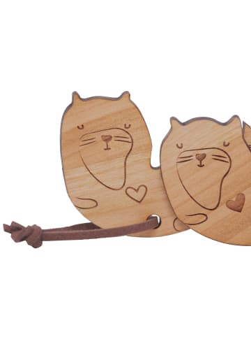 Mr. & Mrs. Panda Schlüsselanhänger Paare Otter Kreis ohne Spruch in Braun