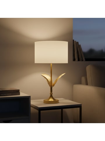 relaxdays Tischlampe in Weiß/ Gold - (H)51 x Ø28 cm