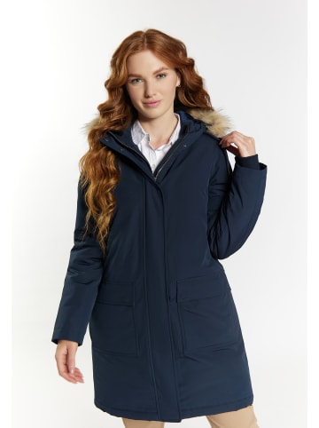DreiMaster Damen Winterparka Mit Kunstfell in Nachtblau