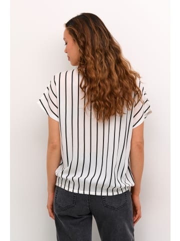 Kaffe Kurzarm-Bluse KAbeathe Loose fit in Chalk/Black Stripe