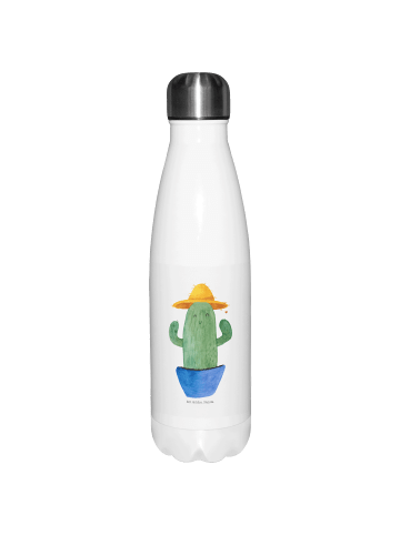 Mr. & Mrs. Panda Thermosflasche Kaktus Hut ohne Spruch in Weiß