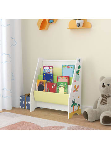 en.casa Kinderregal Fisterra in Gelb Grün (H)74cm (B)62cm (T)29cm