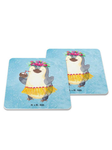 Mr. & Mrs. Panda Untersetzer Pinguin Kokosnuss ohne Spruch in Eisblau